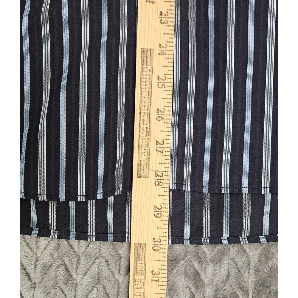Bugatchi‎ Uomo Men's Blue 100% Cotton Striped Long Sleeve Shirt Size Large - Picture 10 of 10